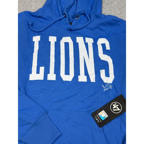 47 Brand Adult Size L NFL Detroit Lions Blue Pullover Hoodie NWT - Picture 7 of 13